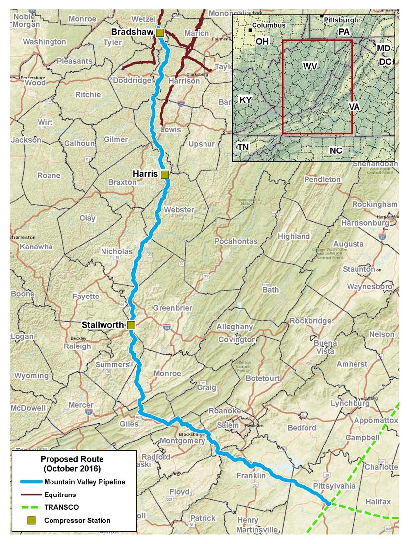 Mountain Valley Pipeline Map
