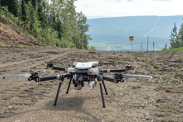 A drone used during the Alaska flight.  (Photo: Iris Automation) 