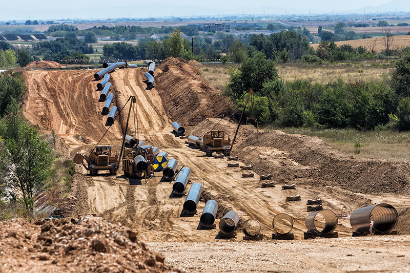 Construction of the Trans Adriatic Pipeline in northern Greece  