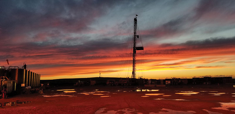 Sunset on a North Dakota oil field that encompasses federal land.  